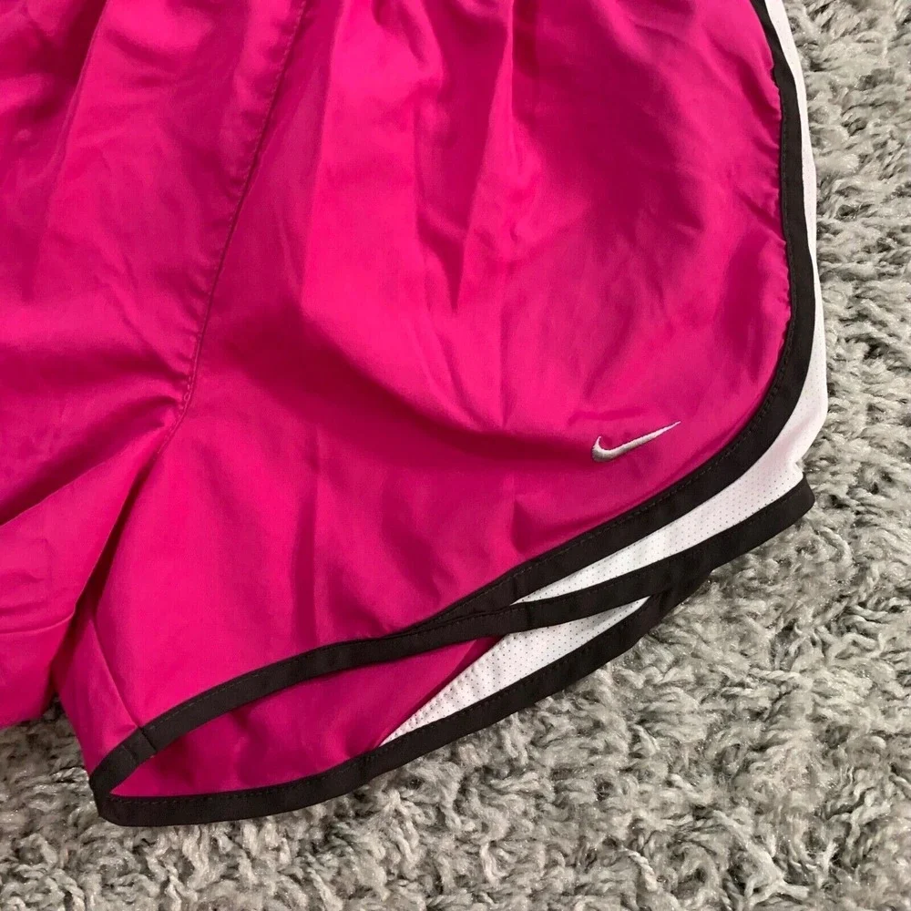 Nike Tempo Running Shorts Womens XS Pink White Black‎ Mesh Trim Athletic XS(0-2)